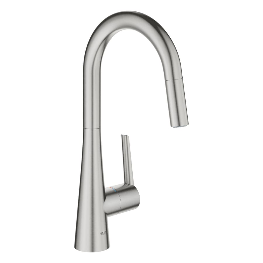 Grohe Zedra 1.75 GPM Single Hole Pull Down Kitchen Faucet with SilkMove Technology