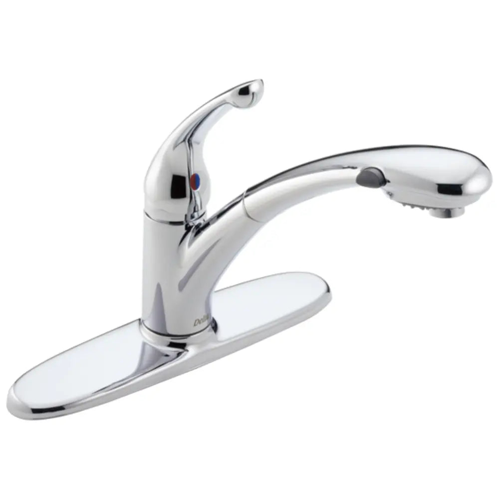Delta Signature Pull-Out Kitchen Faucet with Soap/Lotion Dispenser - Water Efficient - Includes Lifetime Warranty