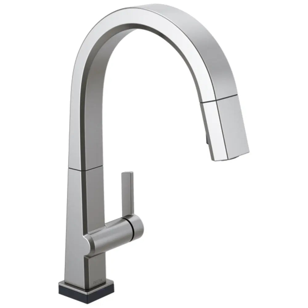 Delta Pivotal 1.8 GPM Single Hole Pull Down Kitchen Faucet with On/Off Touch Activation, Magnetic Docking Spray Head - Includes Lifetime Warranty (5 Year on Electronic Parts)