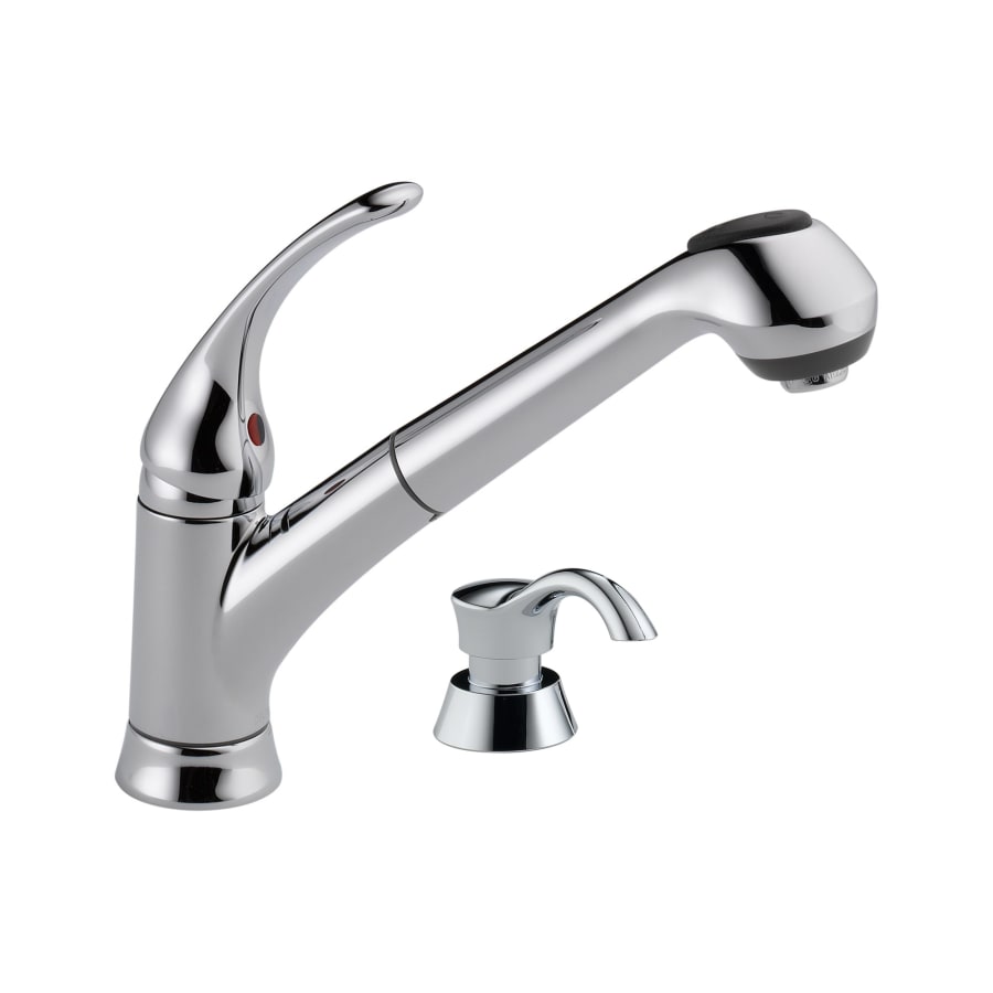 Delta Foundations Pull-Out Kitchen Faucet with Soap/Lotion Dispenser - Includes Lifetime Warranty