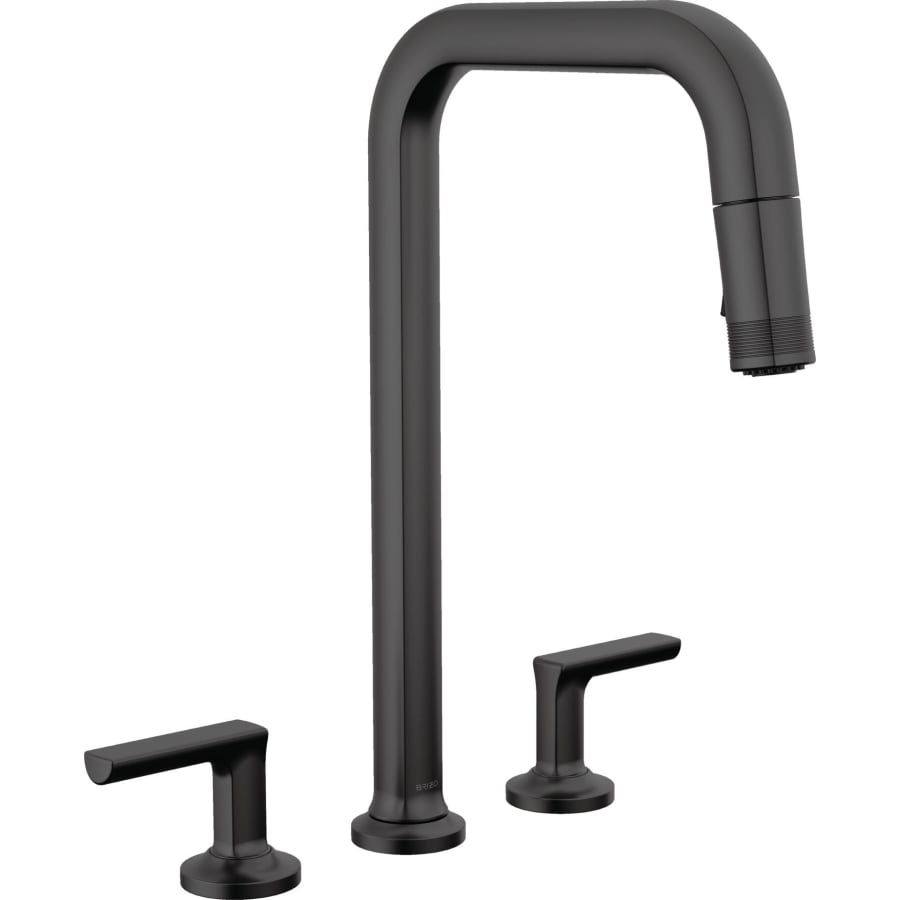 Brizo Kintsu 1.8 GPM Widespread Pull Down Kitchen Faucet with Square Spout - Less Handles