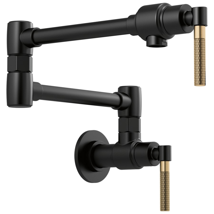 Brizo Litze 4 GPM Wall Mounted Double Handle Pot Filler with Knurled Handles - Limited Lifetime Warranty