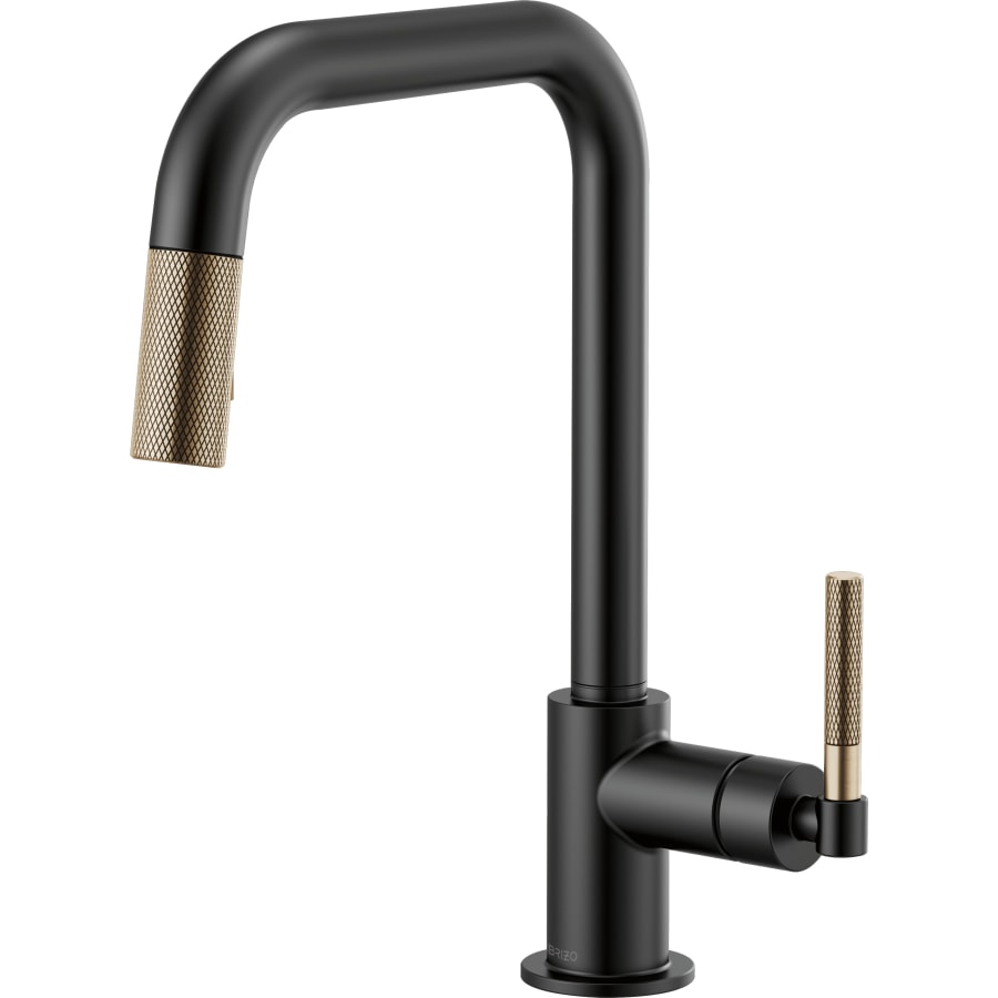 Brizo Litze Single Handle Square Arc Pull Down Kitchen Faucet with Knurled Handle - Limited Lifetime Warranty