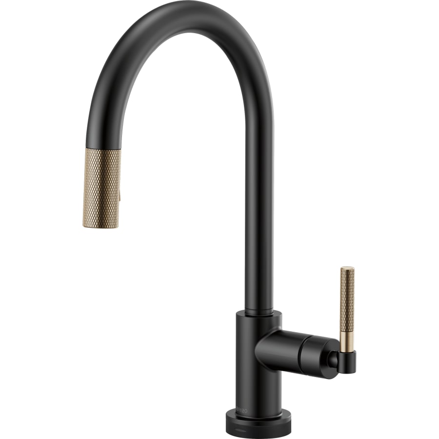 Brizo Litze Single Handle Arc Spout SmartTouch Pull Down Kitchen Faucet with Knurled Handle and On/Off Touch Activation - Limited Lifetime Warranty (5 Year on Electronic Parts)