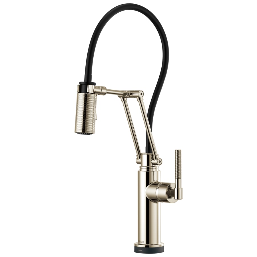 Brizo Litze Pull-Down Kitchen Faucet with Dual Jointed Articulating Arm, Knurled Handle, Magnetic Docking Spray Head and On/Off Touch Activation - Limited Lifetime Warranty (5 Year on Electronic Parts)