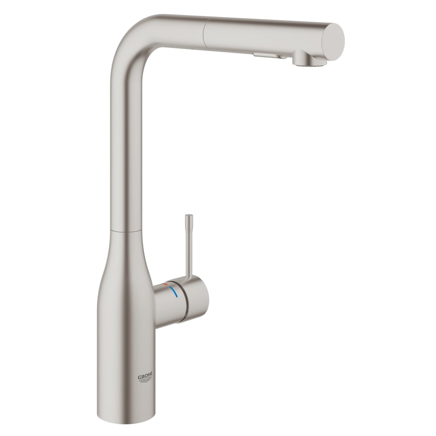 Grohe Essence 1.75 GPM Single Hole Pull Out Kitchen Faucet with Dual Spray, SpeedClean, EasyDoc, and SilkMove Technology