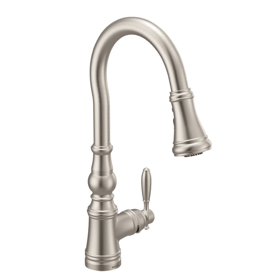 Moen Weymouth 1.5 GPM Single Hole Pull Down Kitchen Faucet with Duralast Cartridge and Reflex, PowerBoost, and Duralock Technologies