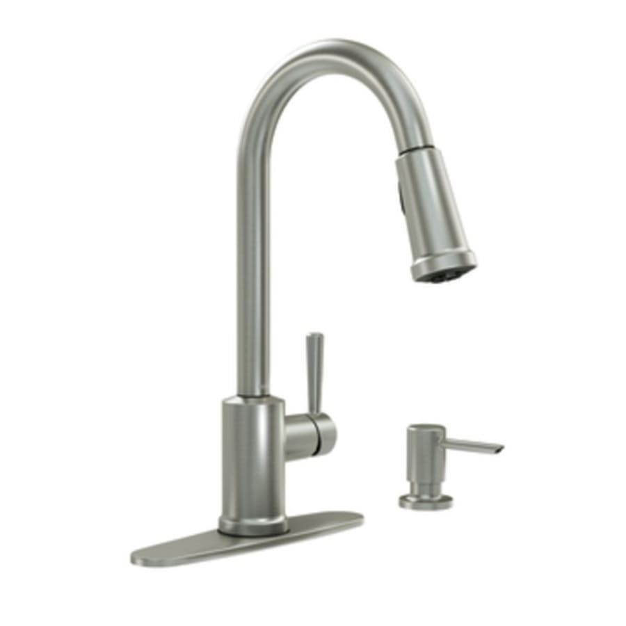 Moen Indi Pullout Spray High-Arc Kitchen Faucet - Includes Soap Dispenser