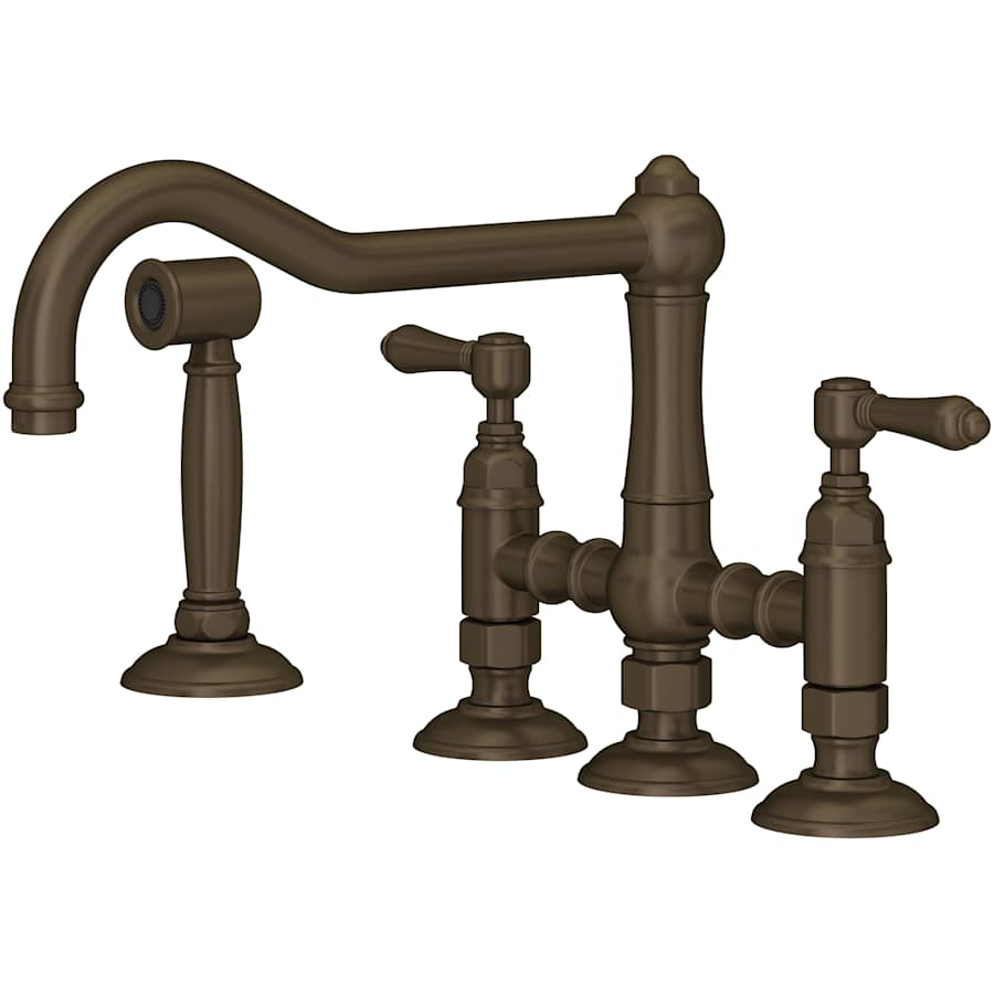 Rohl Acqui 1.5 GPM Widespread Bridge Kitchen Faucet - Includes Side Spray