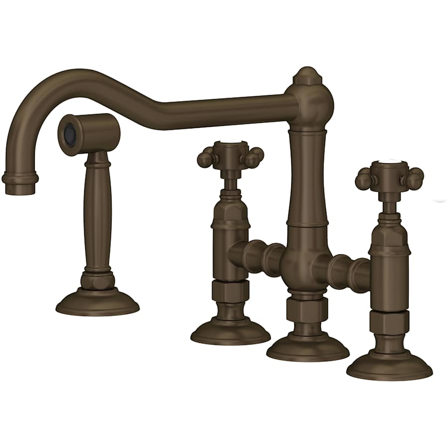 Rohl Acqui 1.5 GPM Widespread Bridge Kitchen Faucet - Includes Side Spray