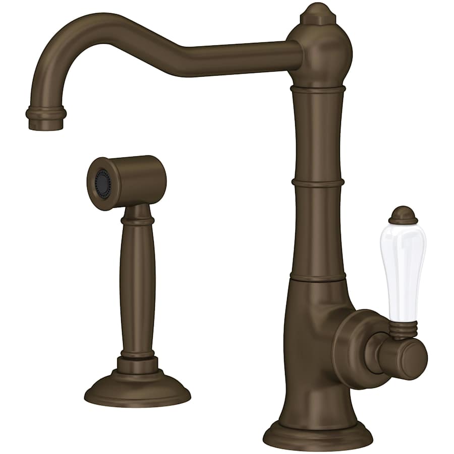 Rohl Acqui® 1.8 GPM Deck Mounted Single Hole Faucet with Single Lever Handle - Includes Sidespray