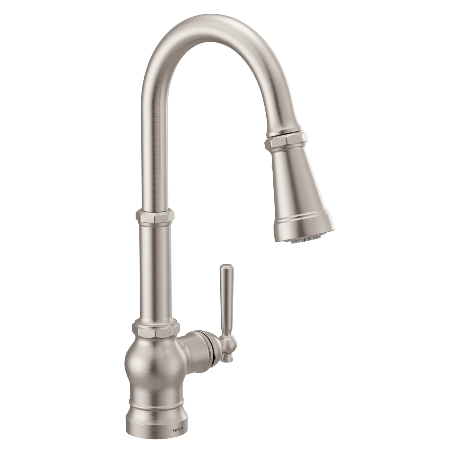 Moen Paterson 1.5 GPM Single Hole Pull Down Kitchen Faucet with Duralast Cartridge and Reflex, PowerBoost, and Duralock Technologies