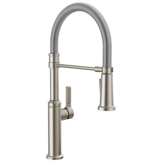 Delta Rhett 1.8 GPM Single Hole Pre-Rinse Pull Down Kitchen Faucet with MagnaTite, Touch-Clean, and Diamond Seal Technologies - Includes Escutcheon