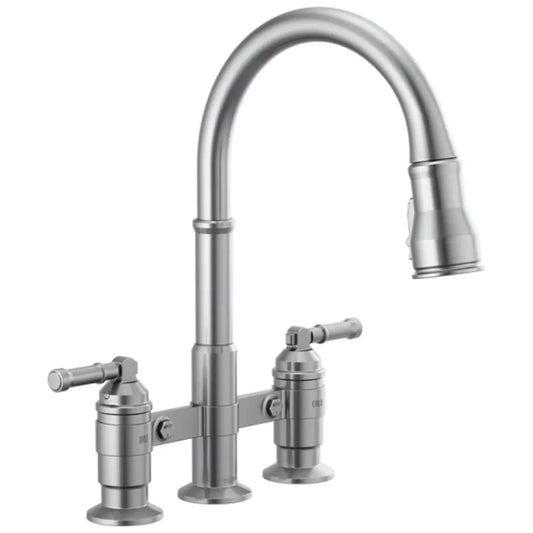 Delta Broderick 1.8 GPM Widespread Bridge Pull Down Kitchen Faucet