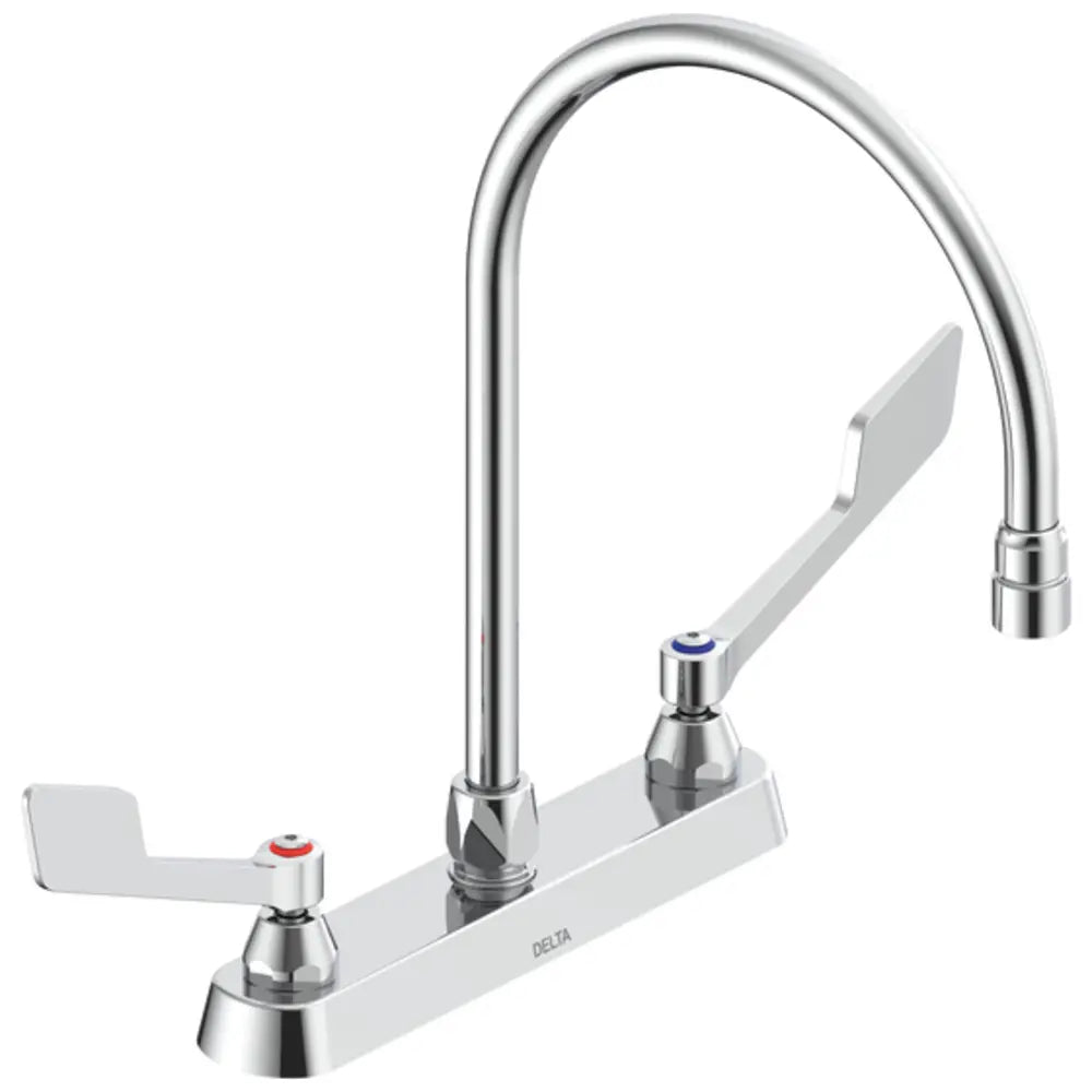 Delta Commercial Kitchen Faucet with Wrist Blade Handles