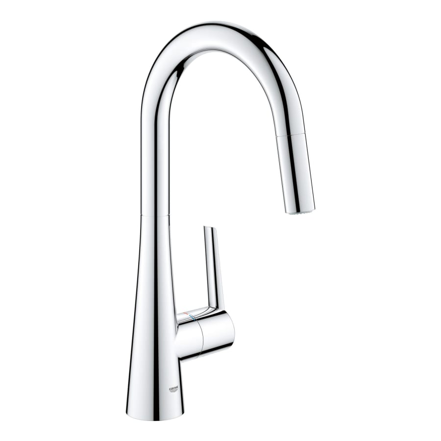Grohe Zedra 1.75 GPM Single Hole Pull Down Kitchen Faucet with SilkMove Technology