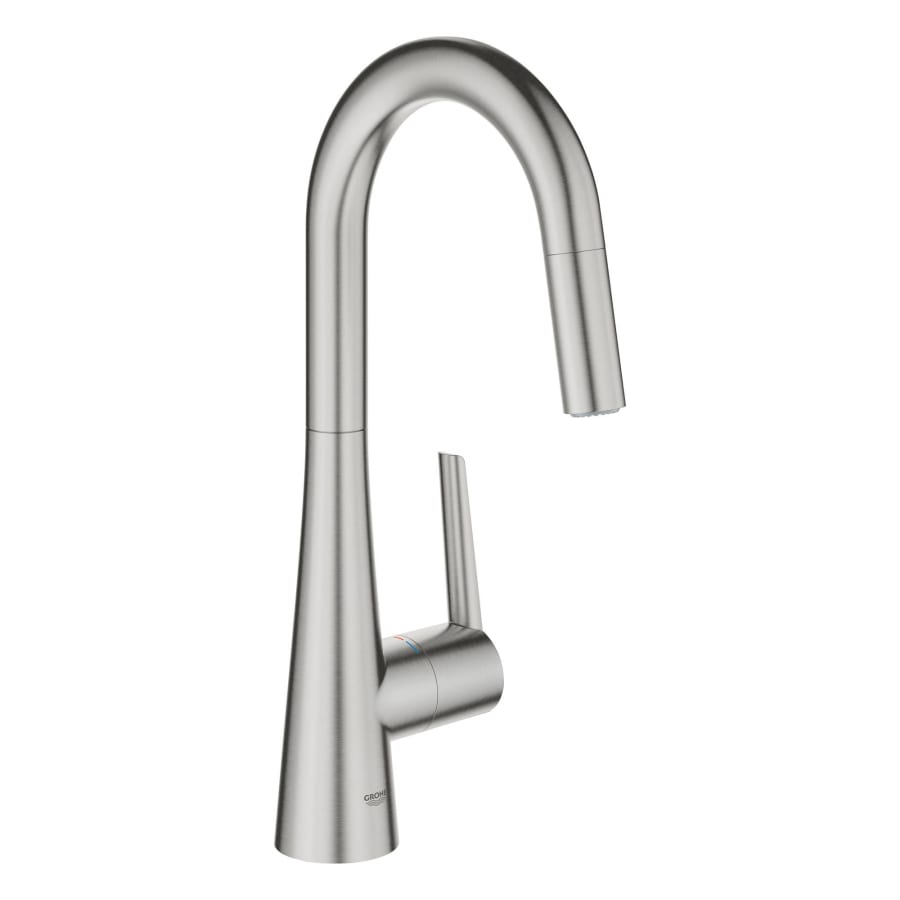 Grohe Zedra 1.75 GPM Single Hole Pull Down Bar Faucet with SilkMove Technology
