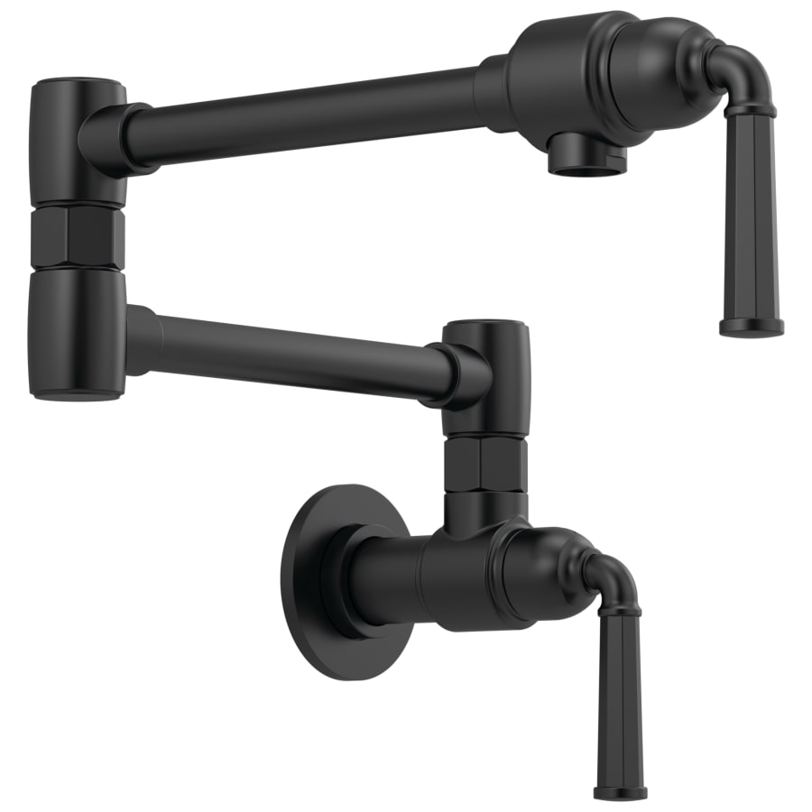 Brizo Rook 4 GPM Wall Mounted Double Handle Pot Filler Faucet with Brass Handles