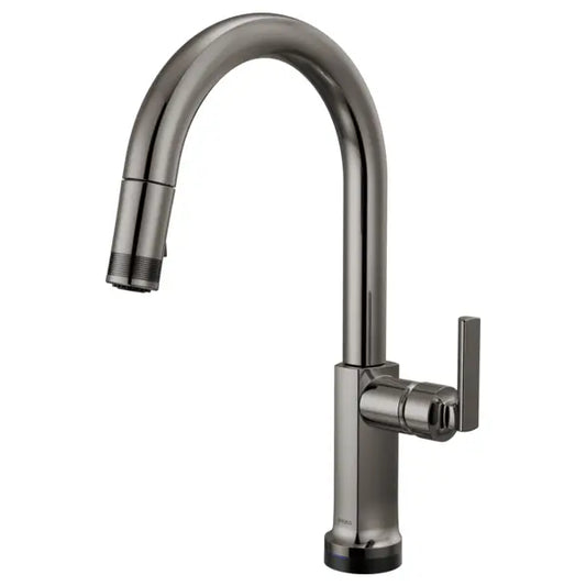 Brizo Kintsu 1.8 GPM Single Hole Pull Down Kitchen Faucet with On/Off Touch Activation and Arc Spout - Less Handle