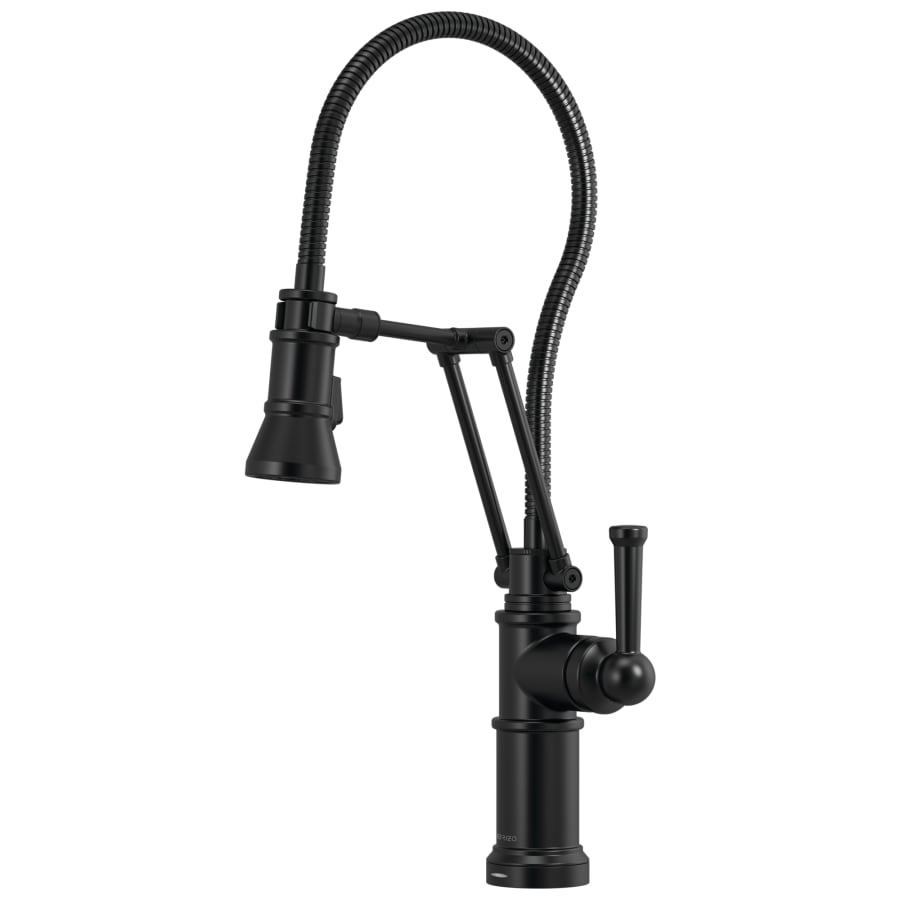 Brizo Artesso 1.8 GPM Pre-Rinse Pull-Down Kitchen Faucet with Dual Jointed Articulating Arm, Magnetic Docking Spray Head, On/Off Touch Activation and Metal Finished Hose