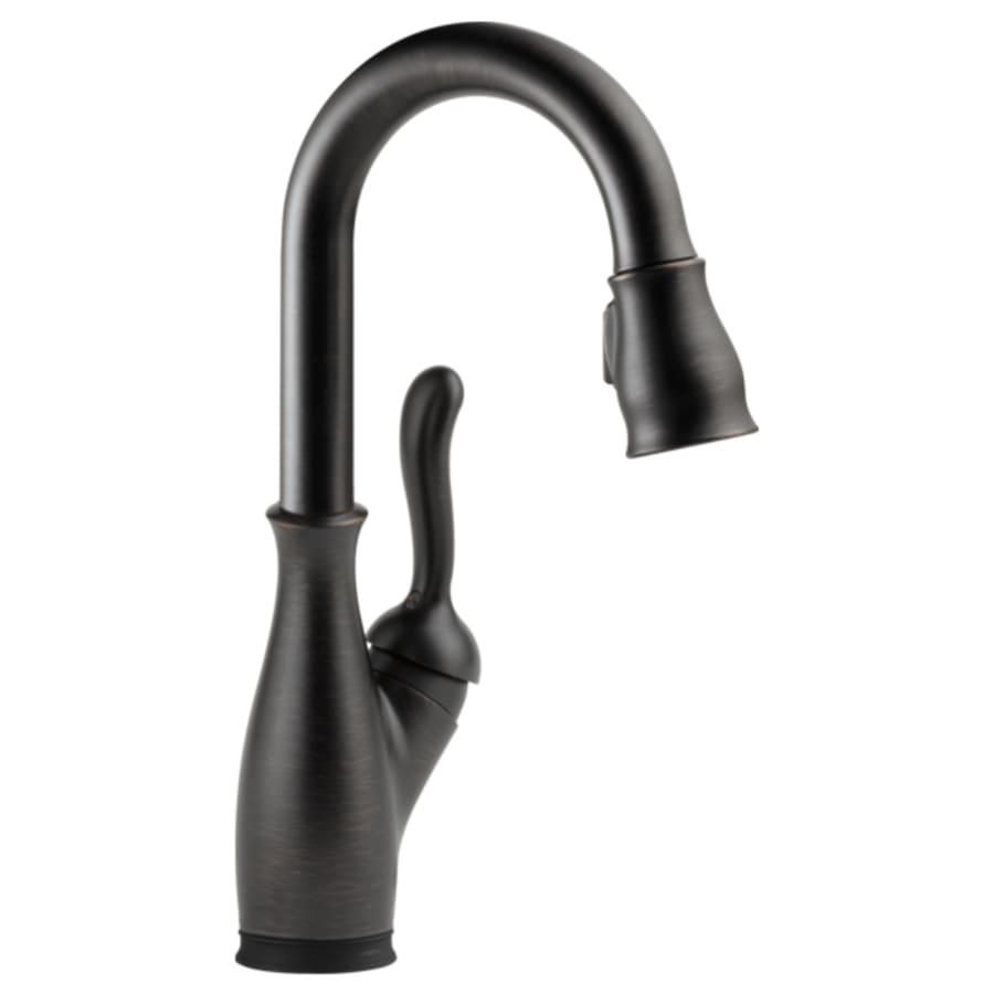 Delta Leland Deck Mounted Single Handle Pull-Down Bar Faucet with Touch Clean, Touch2O, MagnaTite Docking, and Diamond Seal Technology