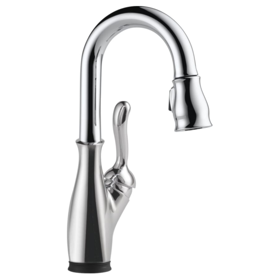 Delta Leland Deck Mounted Single Handle Pull-Down Bar Faucet with Touch Clean, Touch2O, MagnaTite Docking, and Diamond Seal Technology