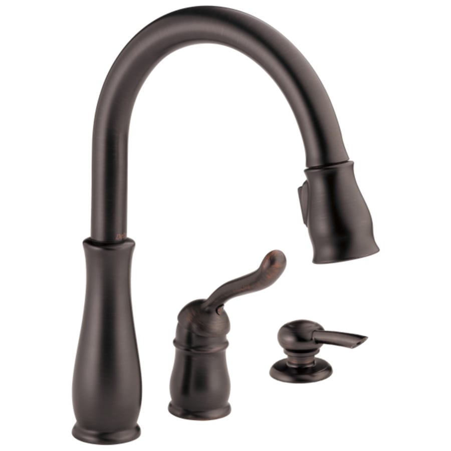 Delta Leland Pull-Down Kitchen Faucet with Magnetic Docking Spray Head and Soap/Lotion Dispenser - Includes Lifetime Warranty