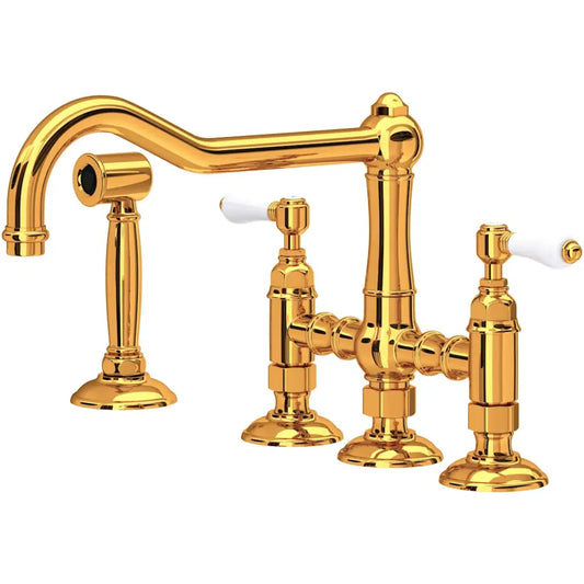 Rohl Acqui 1.5 GPM Widespread Bridge Kitchen Faucet - Includes Side Spray