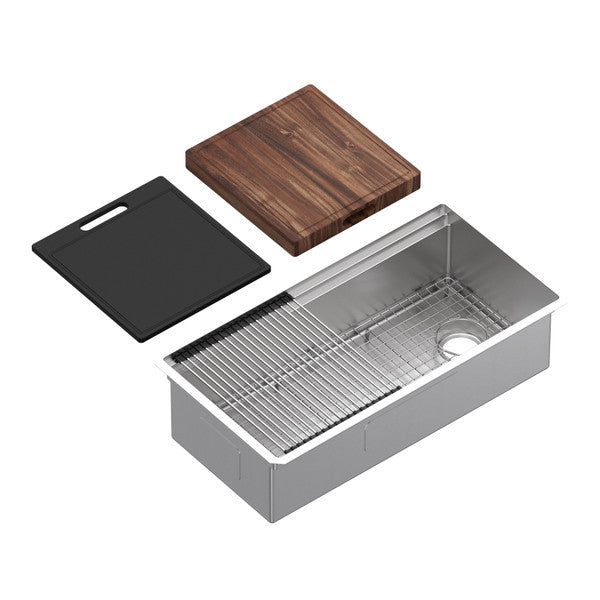 Rohl Culinario RUWUM3619WSSB Single Bowl Undermount Stainless Steel Kitchen Sink