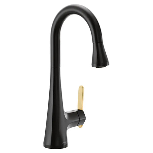 Moen Sinema 1.5 GPM Single Hole Pull Down Bar Faucet with Reflex, PowerClean, and Duralock