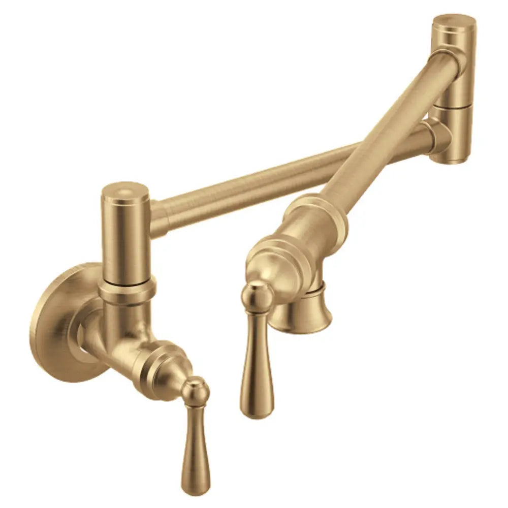 Moen Traditional Pot Filler Double Handle Wall Mount Kitchen Pot Filler