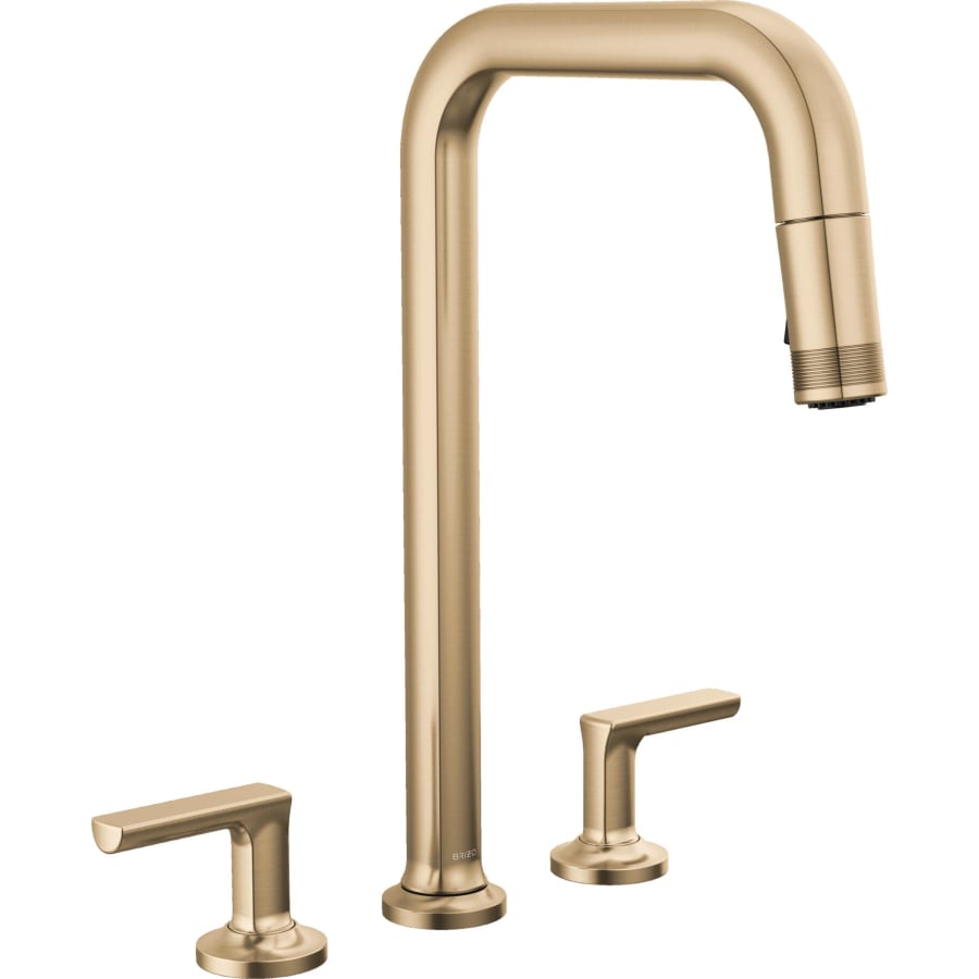 Brizo Kintsu 1.8 GPM Widespread Pull Down Kitchen Faucet with Square Spout - Less Handles