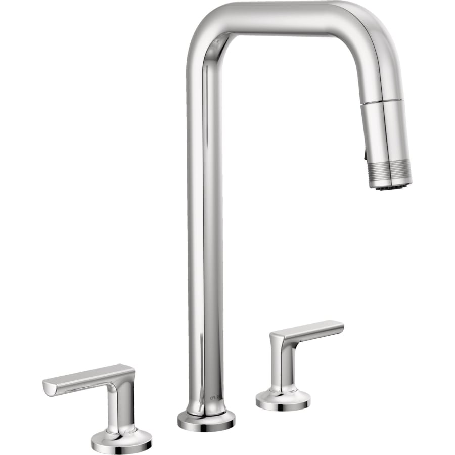 Brizo Kintsu 1.8 GPM Widespread Pull Down Kitchen Faucet with Square Spout - Less Handles