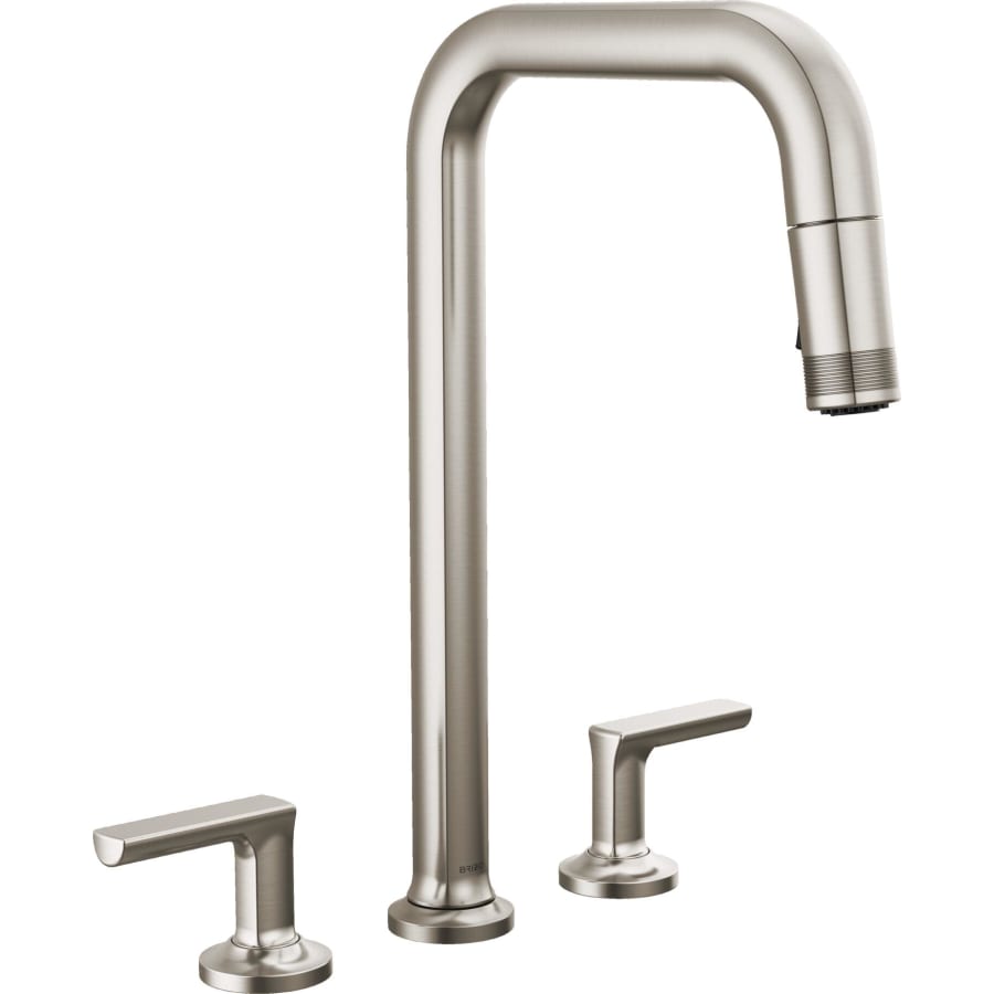 Brizo Kintsu 1.8 GPM Widespread Pull Down Kitchen Faucet with Square Spout - Less Handles