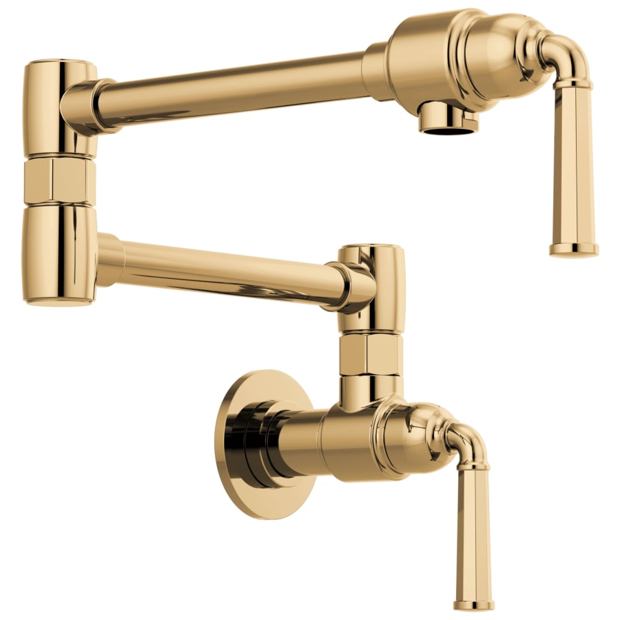Brizo Rook 4 GPM Wall Mounted Double Handle Pot Filler Faucet with Brass Handles