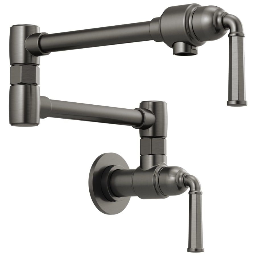Brizo Rook 4 GPM Wall Mounted Double Handle Pot Filler Faucet with Brass Handles