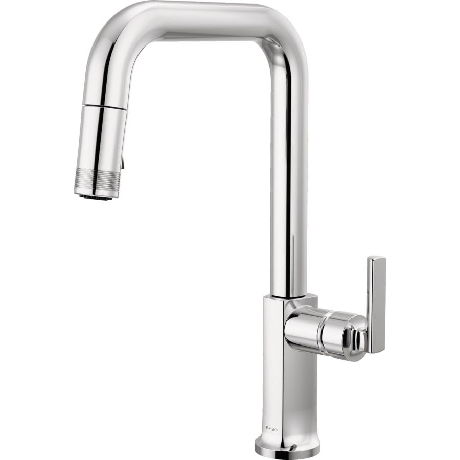 Brizo Kintsu 1.8 GPM Single Hole Pull Down Kitchen Faucet with Square Spout - Less Handle