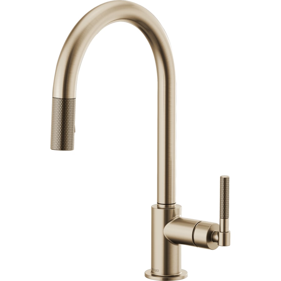 Brizo Litze Single Handle Arc Spout Pull Down Kitchen Faucet with Knurled Handle - Limited Lifetime Warranty