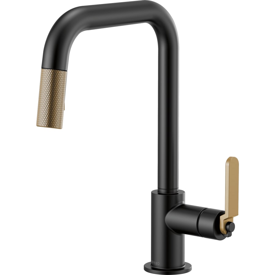 Brizo Litze Single Handle Square Arc Pull Down Kitchen Faucet with Industrial Handle - Limited Lifetime Warranty