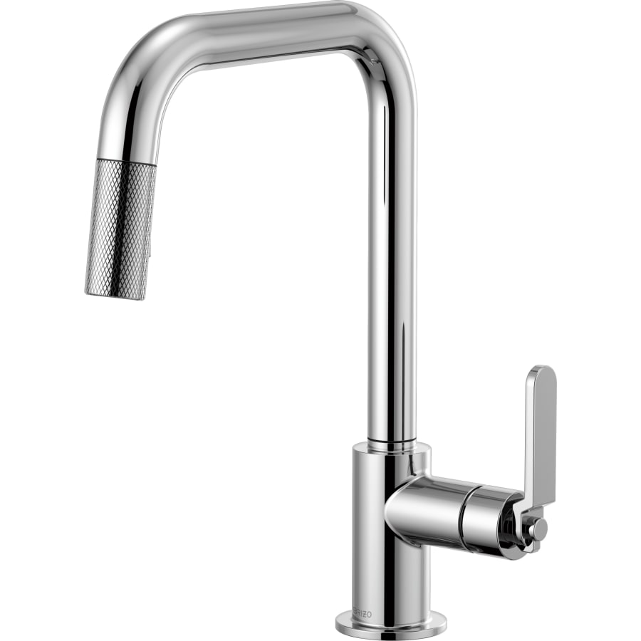 Brizo Litze Single Handle Square Arc Pull Down Kitchen Faucet with Industrial Handle - Limited Lifetime Warranty