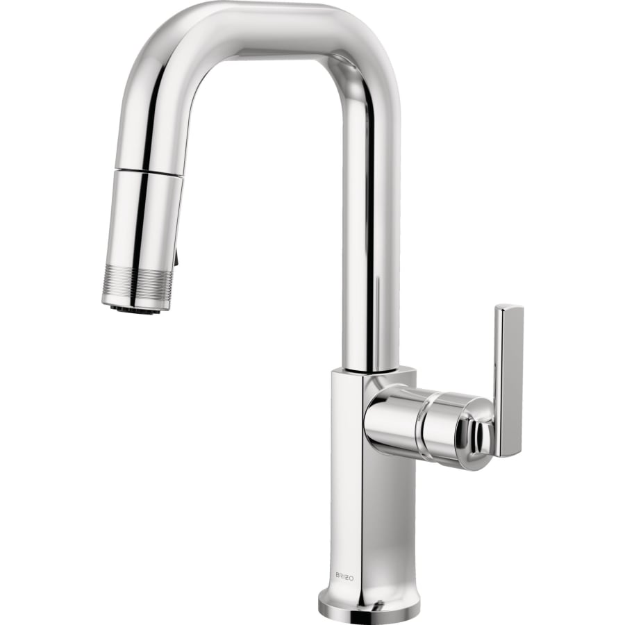 Brizo Kintsu 1.8 GPM Single Hole Pull Down Prep/Bar Faucet with Square Spout - Less Handle