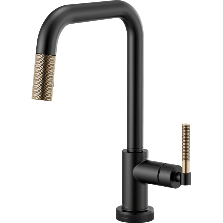 Brizo Litze Single Handle Square Arc SmartTouch Pull Down Kitchen Faucet with Knurled Handle and On/Off Touch Activation - Limited Lifetime Warranty (5 Year on Electronic Parts)