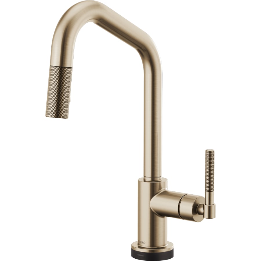 Brizo Litze Single Handle Angled Spout SmartTouch Pull Down Kitchen Faucet with Knurled Handle and On/Off Touch Activation - Limited Lifetime Warranty (5 Year on Electronic Parts)