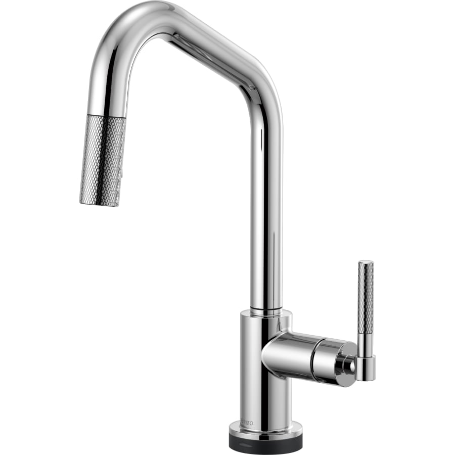Brizo Litze Single Handle Angled Spout SmartTouch Pull Down Kitchen Faucet with Knurled Handle and On/Off Touch Activation - Limited Lifetime Warranty (5 Year on Electronic Parts)