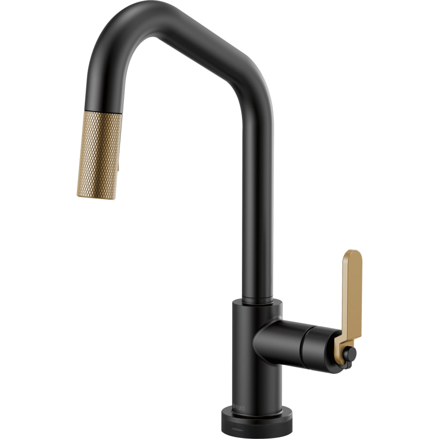 Brizo Litze Single Handle Angled Spout SmartTouch Pull Down Kitchen Faucet with Industrial Handle and On/Off Touch Activation - Limited Lifetime Warranty (5 Year on Electronic Parts)