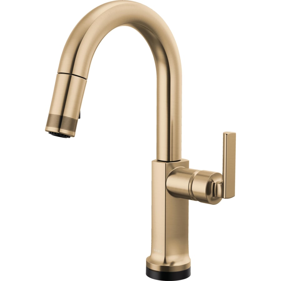 Brizo Kintsu 1.8 GPM Single Hole Pull Down Prep/Bar Faucet with On/Off Touch Activation and Arc Spout - Less Handle