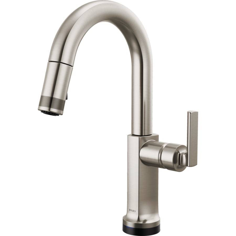 Brizo Kintsu 1.8 GPM Single Hole Pull Down Prep/Bar Faucet with On/Off Touch Activation and Arc Spout - Less Handle