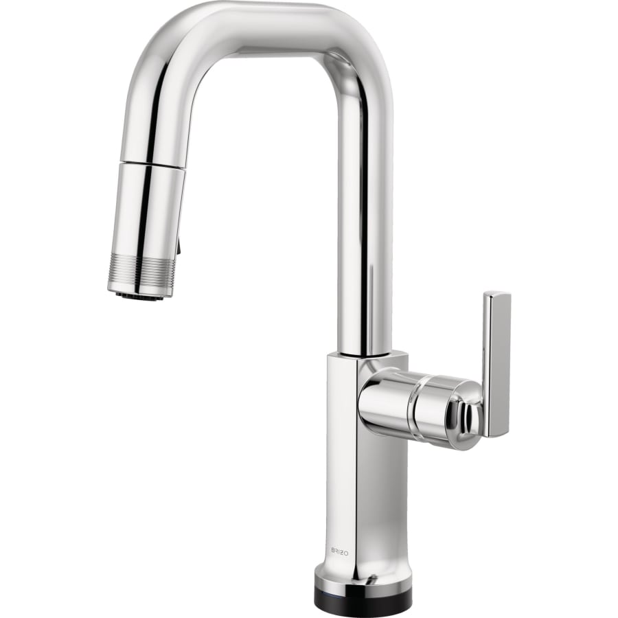 Brizo Kintsu 1.8 GPM Single Hole Pull Down Prep/Bar Faucet with On/Off Touch Activation and Square Spout - Less Handle