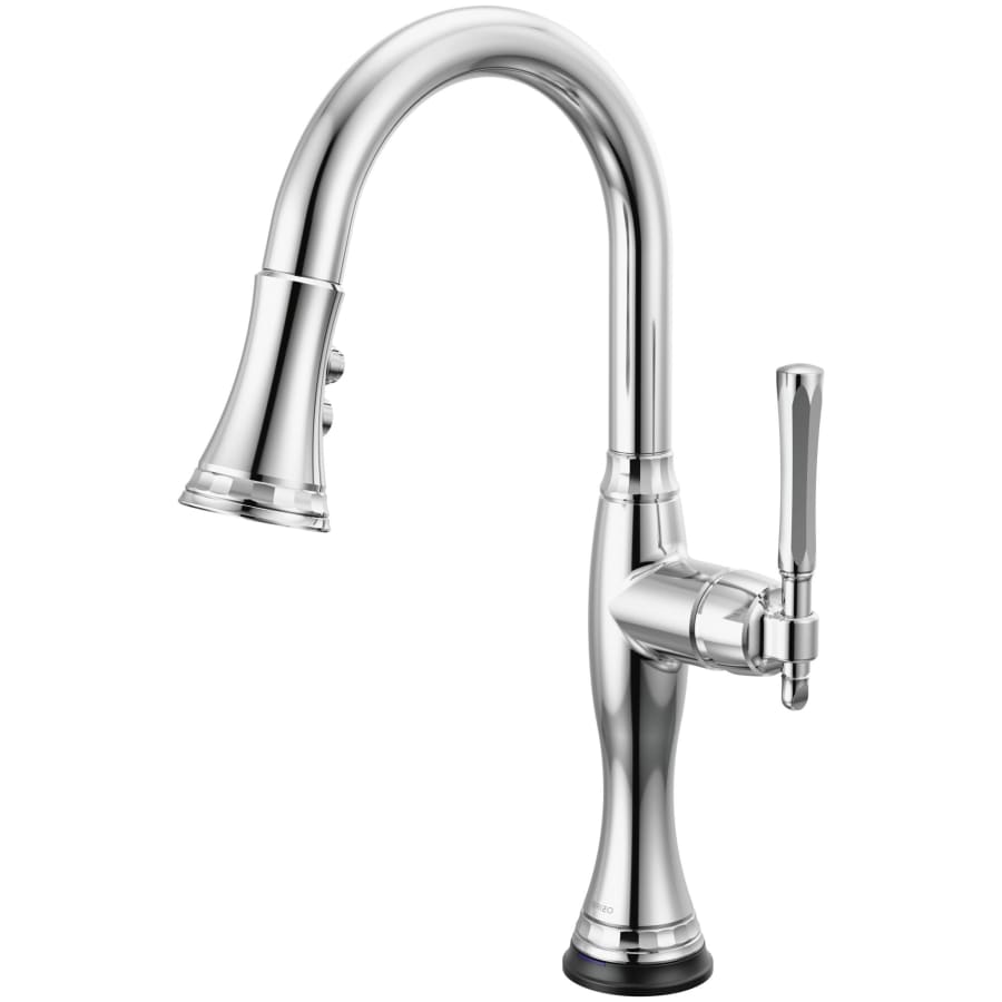 Brizo Tulham 1.8 GPM Single Hole Pull Down Kitchen Faucet with On/Off Touch Activation and Magnetic Docking Spray Head