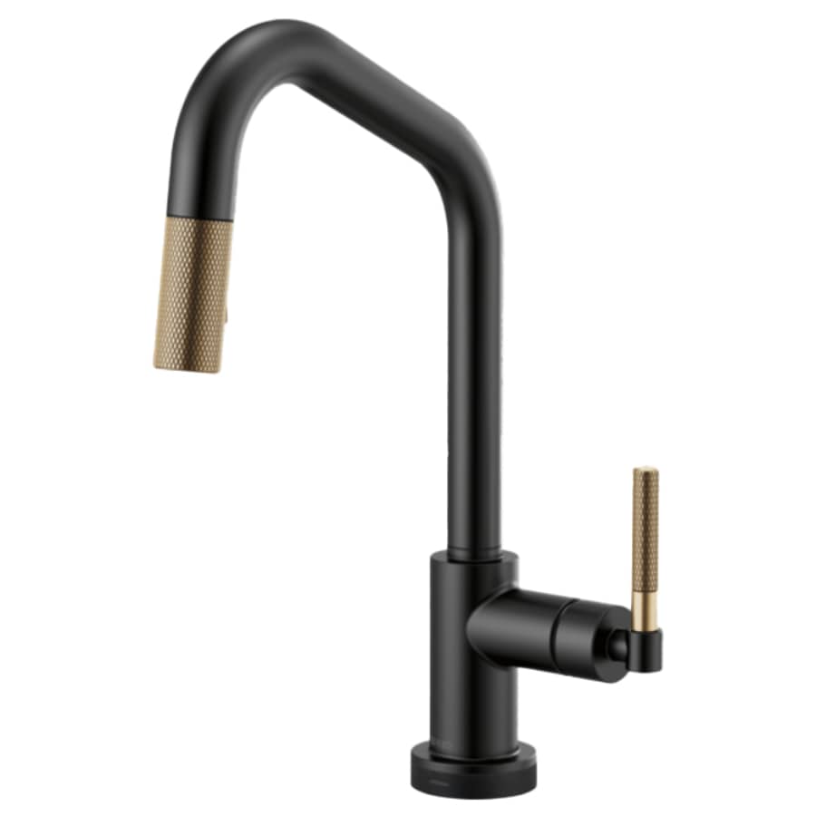 Brizo Litze Single Handle Angled Spout SmartTouch Pull Down Kitchen Faucet with Knurled Handle and On/Off Touch Activation - Limited Lifetime Warranty (5 Year on Electronic Parts)
